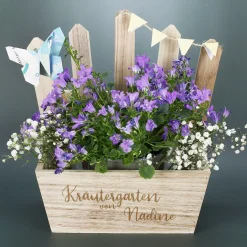 Holzkiste Kräutergarten mit Namensgravur