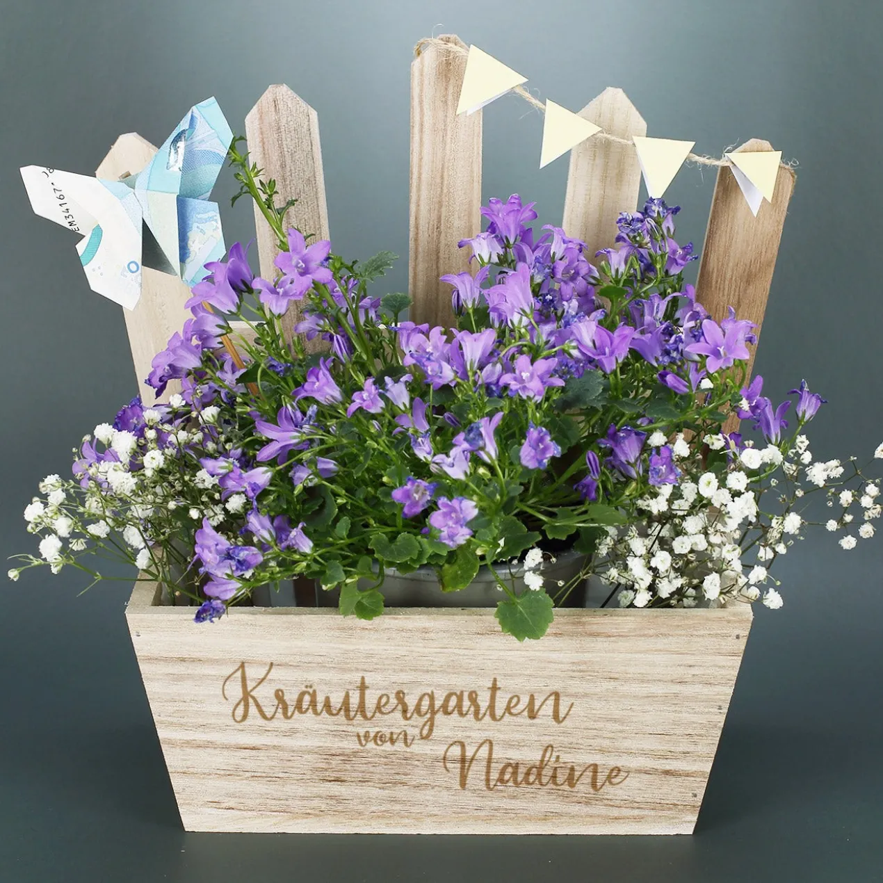 Holzkiste Kräutergarten mit Namensgravur