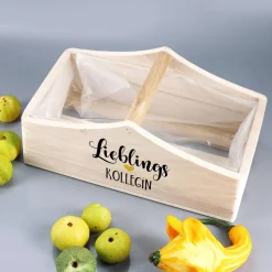 Holzkorb zum Bepflanzen - Lieblings - mit Ihrem Aufdruck