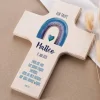 Holzkreuz - mit Regenbogen in 4 Farben wählbar - zur Taufe, Kommunion oder Konfirmation