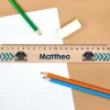 Holz Lineal für Jungen personalisiert mit Name | Polizei Motiv | 20 cm