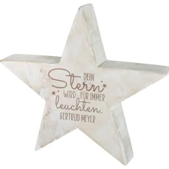 Holzstern - Dein Stern wird für immer leuchten - Trauergeschenk mit Namensgravur