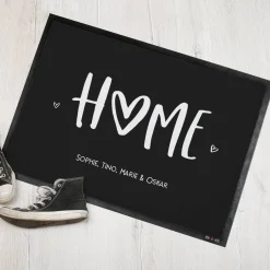 Home Fußmatte mit Herz & Text bedruckt zum Einzug für Paare & Familie