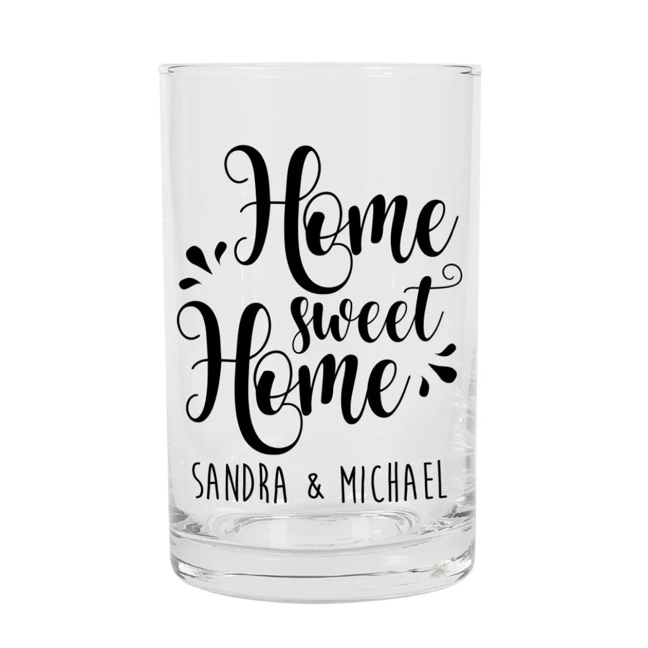 Home sweet Home - Windlicht aus Glas mit Ihrem Wunschtext