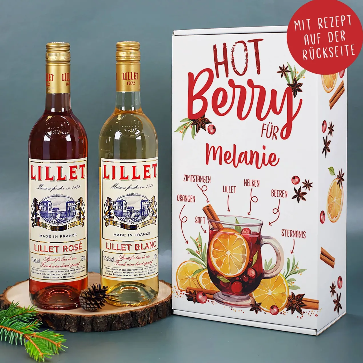 Hot Berry - Geschenkset für Lillet Hot Berry mit Rezept auf der Box