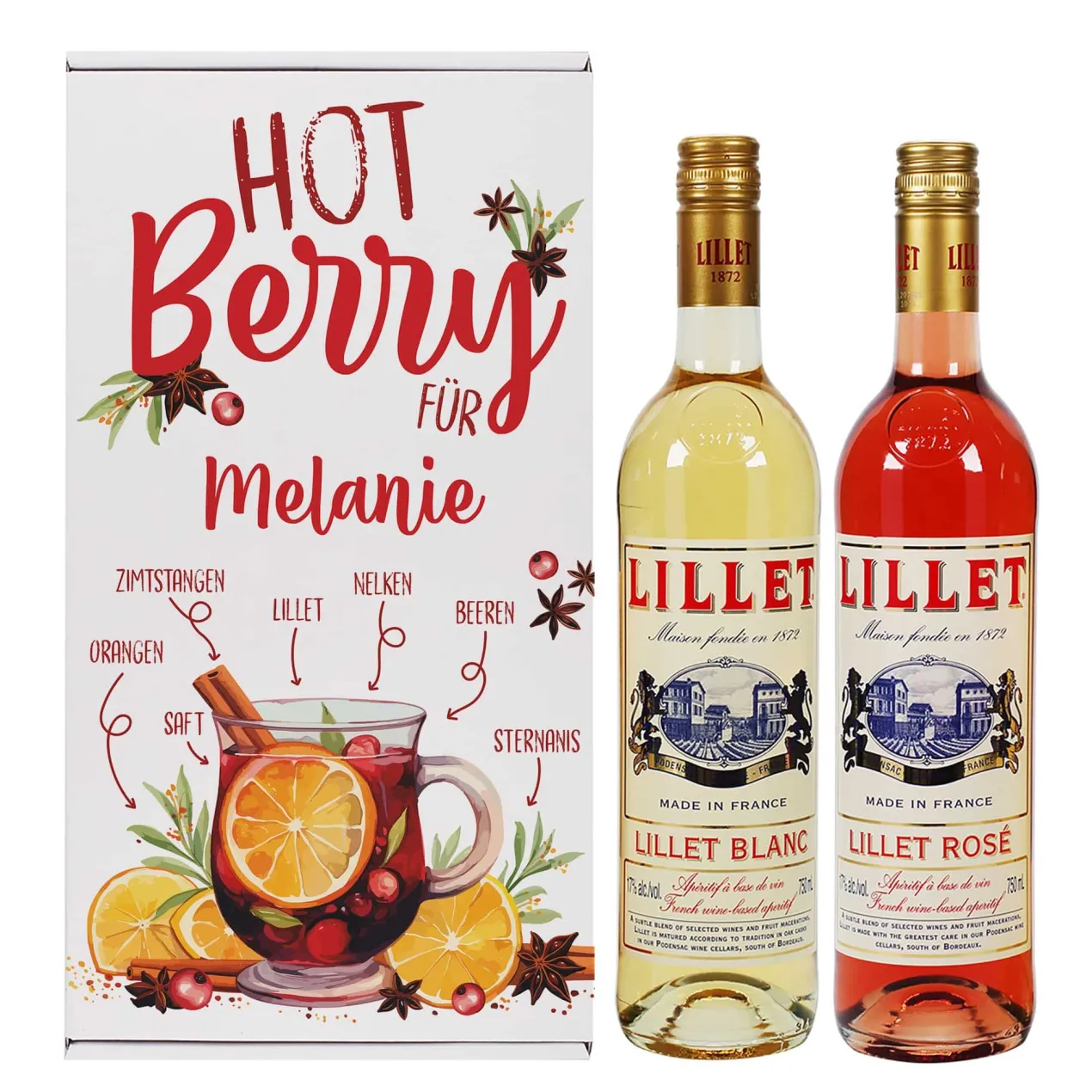 Hot Berry - Geschenkset für Lillet Hot Berry mit Rezept auf der Box