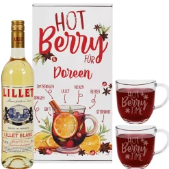 Hot Berry Time - Geschenkset mit Lillet, zwei Gläsern und Rezept auf der Box
