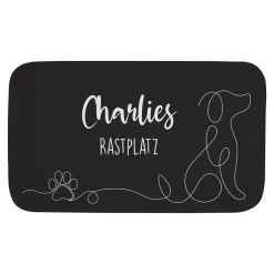Hundematte personalisierbar mit eigenem Text | Individuelle Napfunterlage, rutschfest