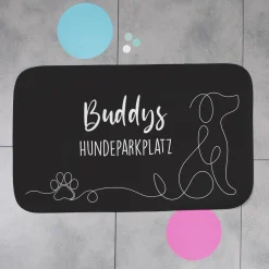 Hundematte personalisierbar mit eigenem Text | Individuelle Napfunterlage, rutschfest