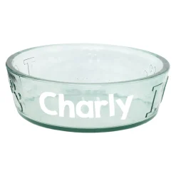 Hundenapf aus Glas personalisiert mit Name | Fressnapf für Hunde als Geschenkidee | 2 Größen