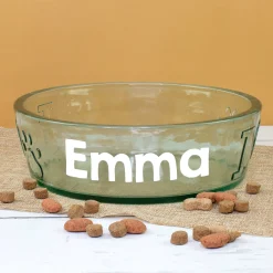 Hundenapf aus Glas personalisiert mit Name | Fressnapf für Hunde als Geschenkidee | 2 Größen