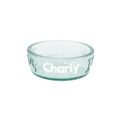 Hundenapf aus Glas personalisiert mit Name | Fressnapf für Hunde als Geschenkidee | 2 Größen