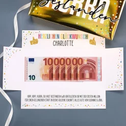 HURRA bestanden! - Goldbox für Geldgeschenke zum Abi, Schulabschluss & mehr