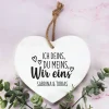Ich deins, Du meins, Wir eins - Holzherz zum Aufhängen mit Ihren Wunschnamen