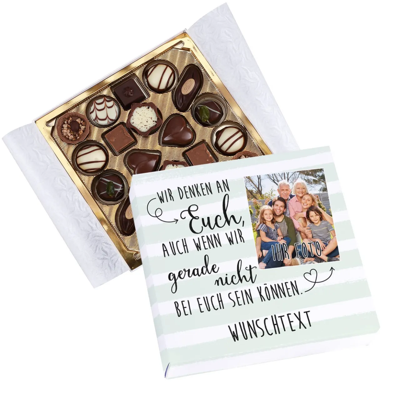 Ich denke an Dich - Lindt Pralinen mit Foto in vier Varianten