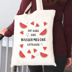 Ich habe eine Wassermelone getragen Baumwolltasche mit Melonen-Motiv