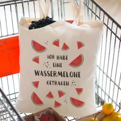 Ich habe eine Wassermelone getragen Baumwolltasche mit Melonen-Motiv