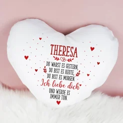 Ich liebe dich für immer - Herzkissen zum Valentinstag mit Namensaufdruck