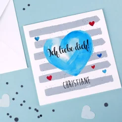 Ich liebe dich! persönliche Klappkarte für Ihre Liebesgrüße