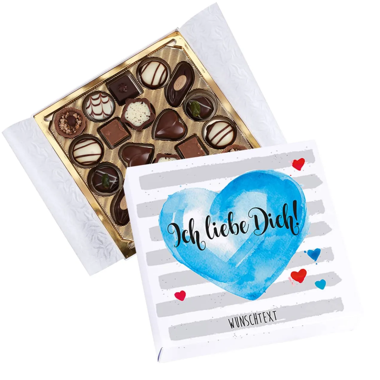 Ich liebe dich! Pralinen Liebesgrüße, 100g Lindt Mini-Pralinés