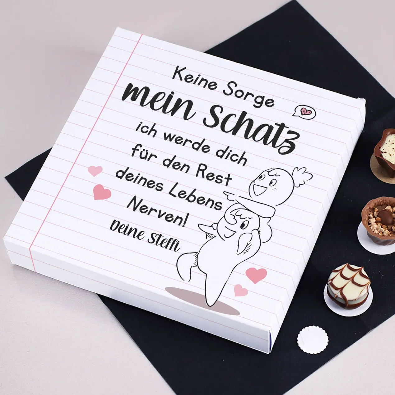 Ich werde dich immer nerven! - 100g Lindt Pralinen mit Ihrem Wunschtext bedruckt