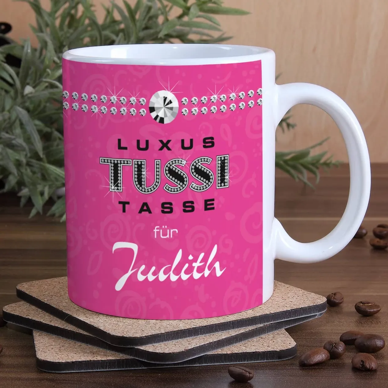 Individuelle Tasse mit Namensaufdruck für die Tussi