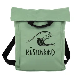 2-in-1 Rucksack & Tasche personalisiert mit Wunschtext und Wellenmotiv für Strand, Wandern & Urlaub