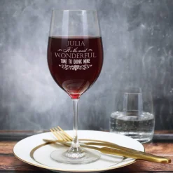 Its the most wonderful time to drink wine - Weinglas mit Name