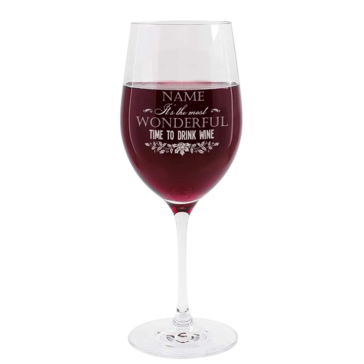 Its the most wonderful time to drink wine - Weinglas mit Name