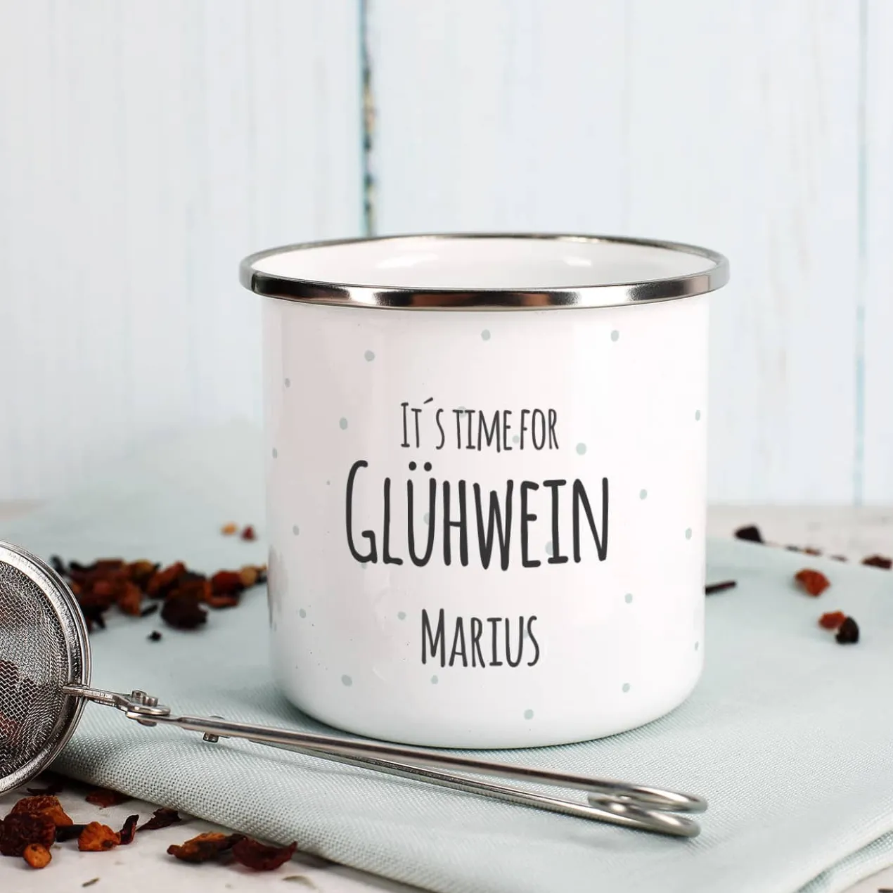 "It´s time for Glühwein" Tasse mit Ihrem Namen
