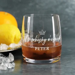 It's whisky o'clock - bedrucktes Glas mit Name