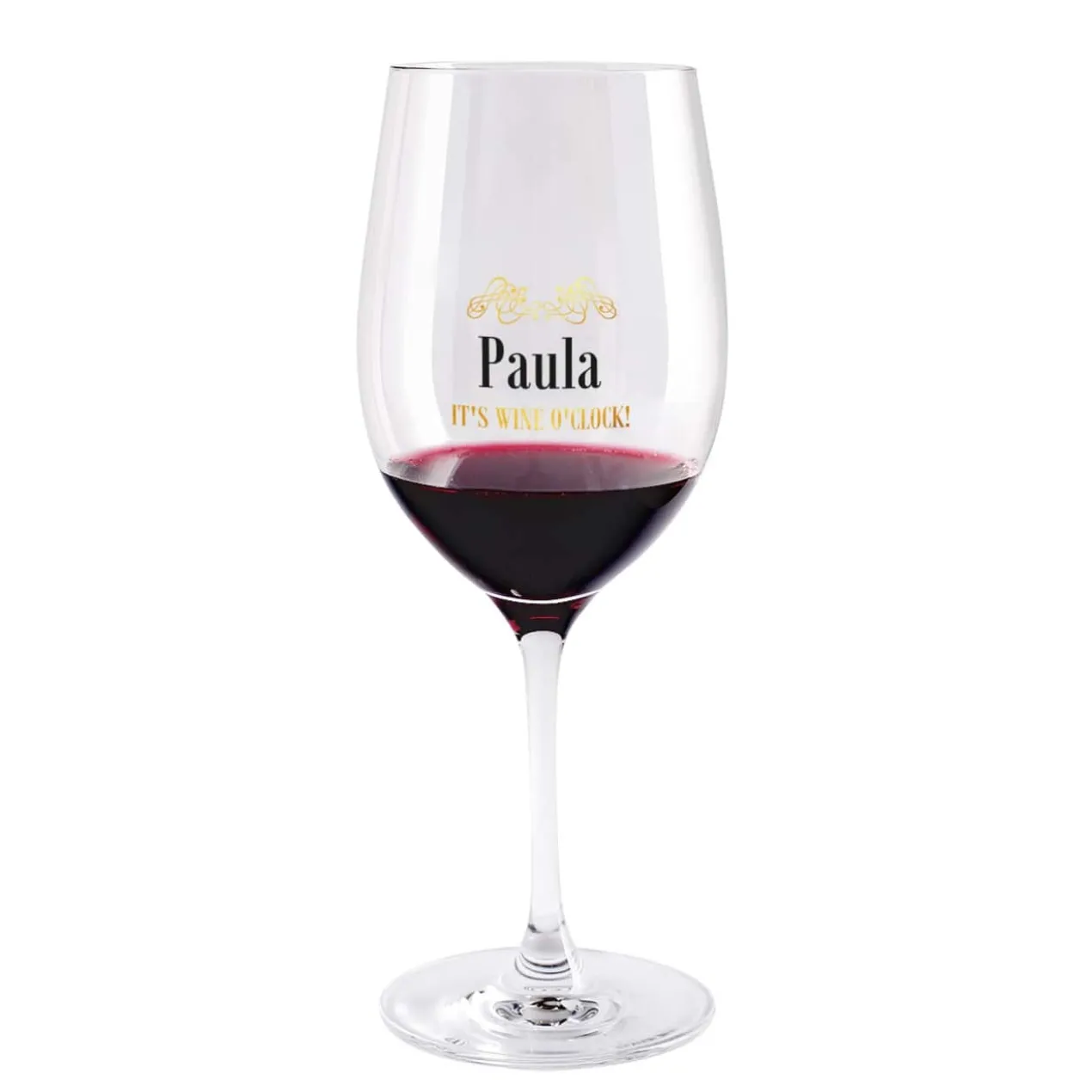 IT'S WINE O'CLOCK! - Bedrucktes Weinglas mit Name