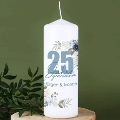 25 Jahre gemeinsam - bedruckte Kerze zur Silberhochzeit