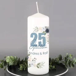 25 Jahre gemeinsam - bedruckte Kerze zur Silberhochzeit