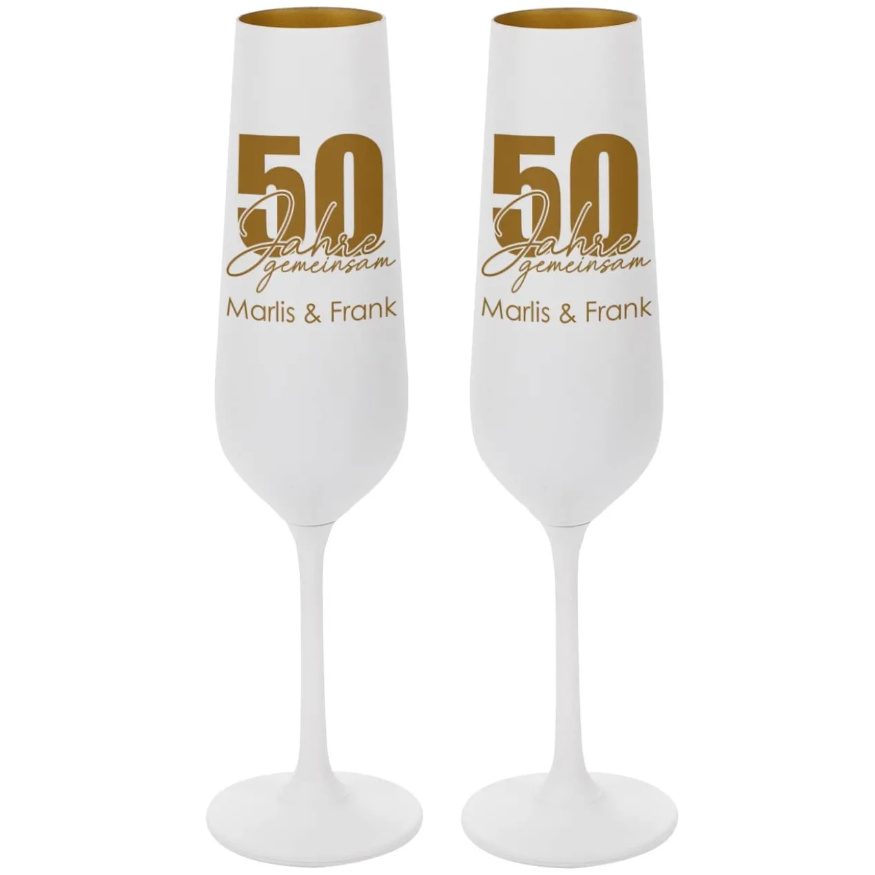 50 Jahre gemeinsam - Edle Sektgläser zur goldenen Hochzeit