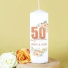 50 Jahre gemeinsam - Kerze zur Goldhochzeit mit Namen
