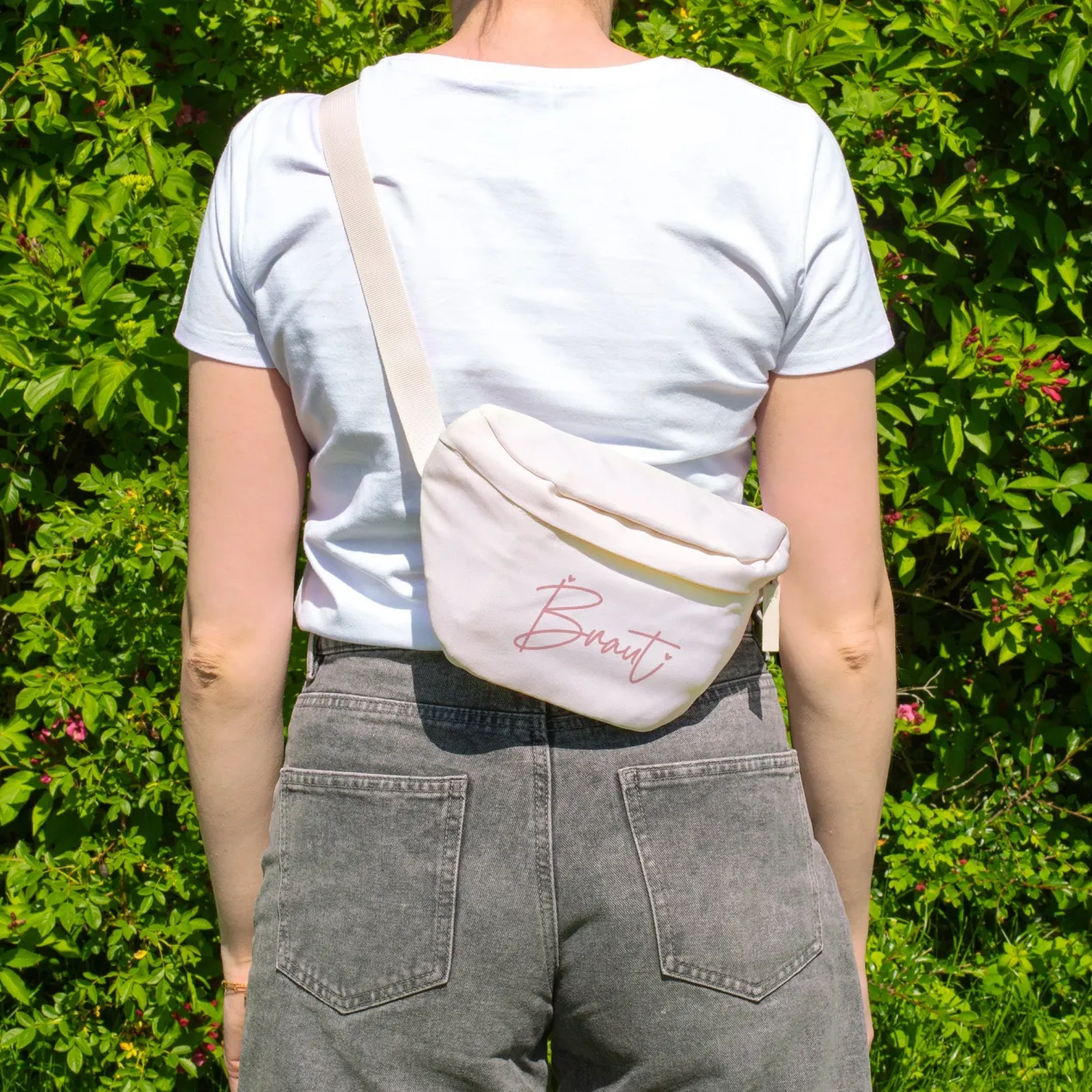 JGA Bauchtasche für Braut & Team Braut | Junggesellenabschied Tasche in Rosa oder Creme für Frauen