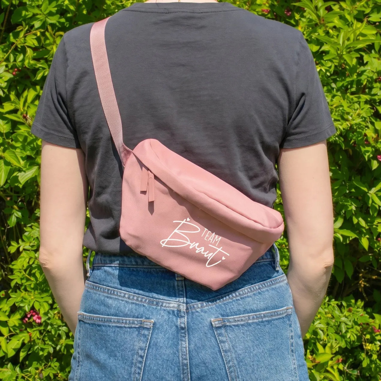 JGA Bauchtasche für Braut & Team Braut | Junggesellenabschied Tasche in Rosa oder Creme für Frauen