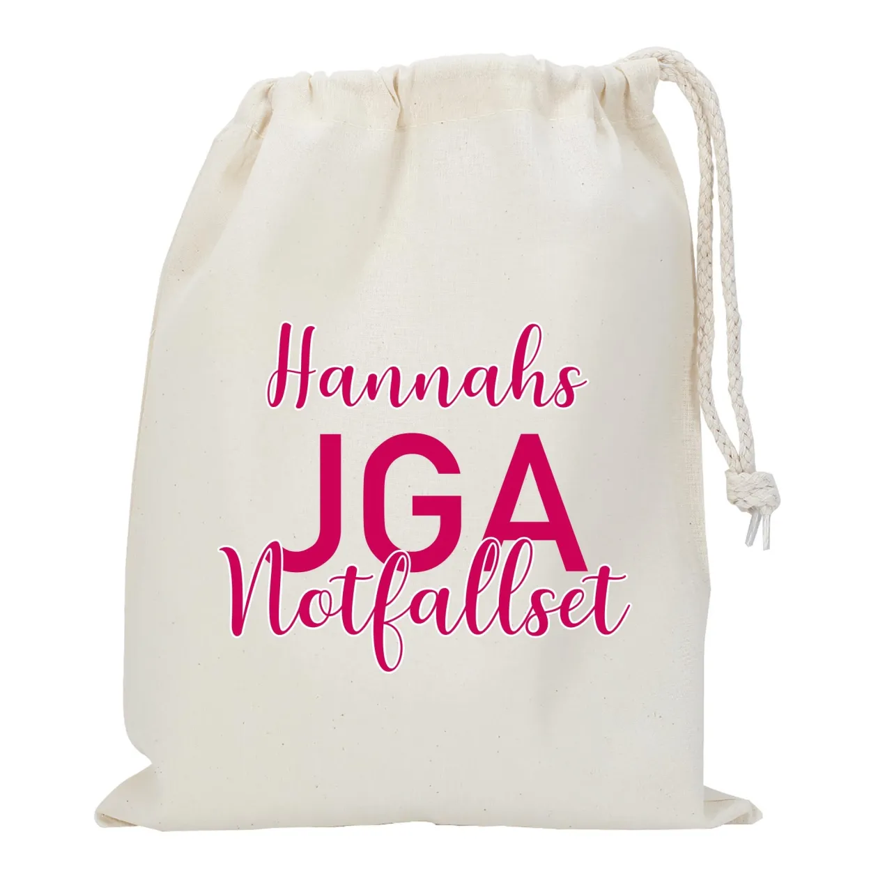 JGA Notfallset-Sack mit dem Namen der Braut | 2 Größen wählbar