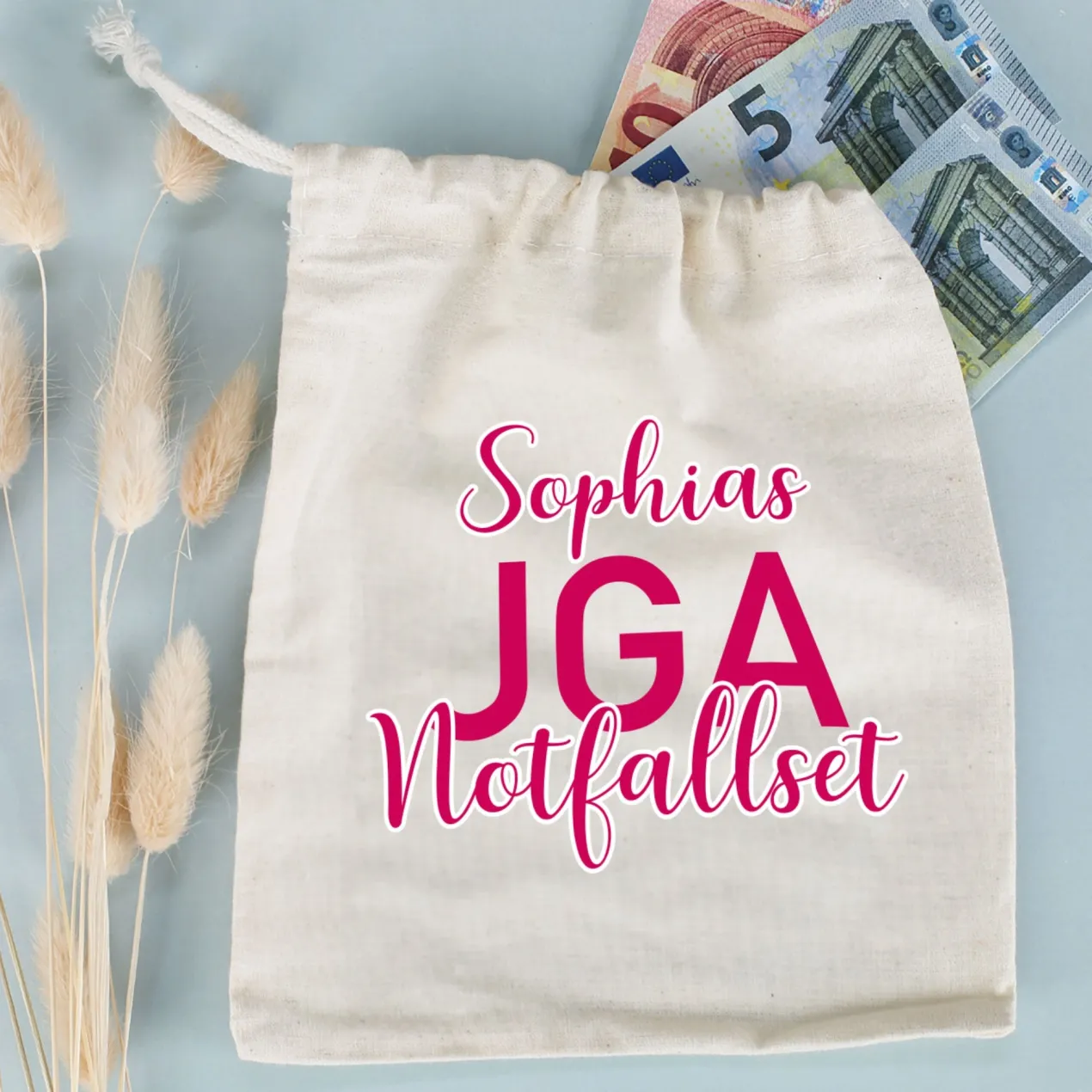 JGA Notfallset-Sack mit dem Namen der Braut | 2 Größen wählbar
