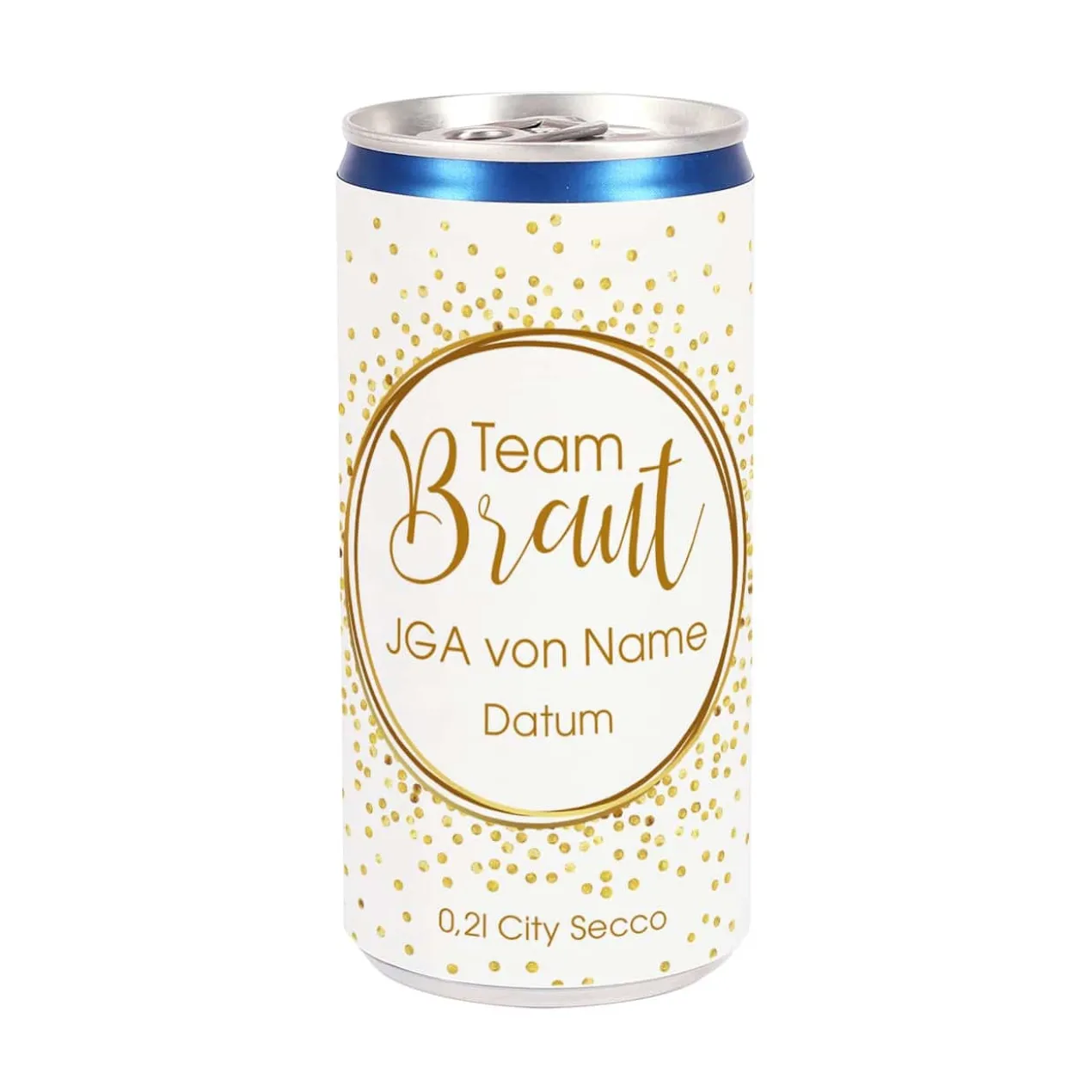 JGA-Secco für Braut und Team Braut mit Name und Datum