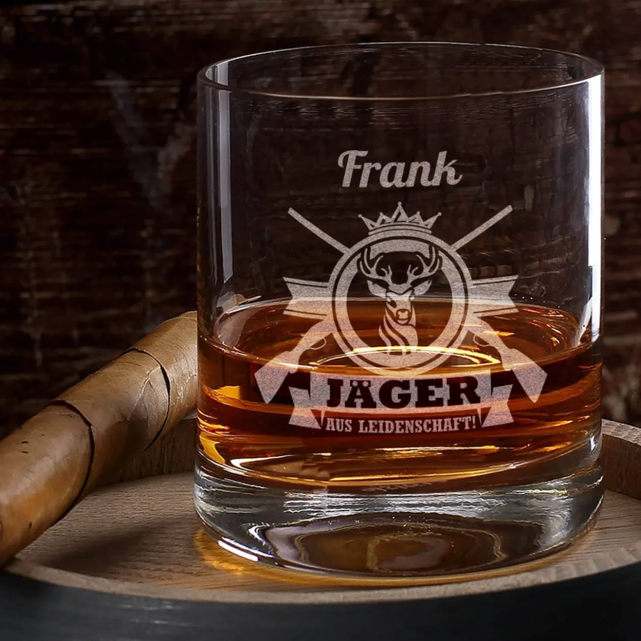 Jäger aus Leidenschaft - graviertes Whiskyglas mit Name