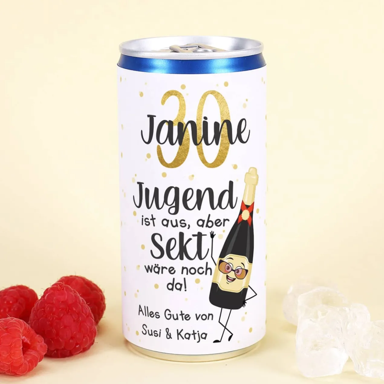 Jugend ist aus, aber Sekt wäre noch da! - Seccodose zum Geburtstag