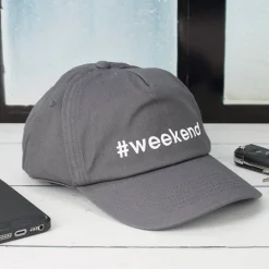 Junior Basecap Dunkelgrau mit Wunsch-Hashtag