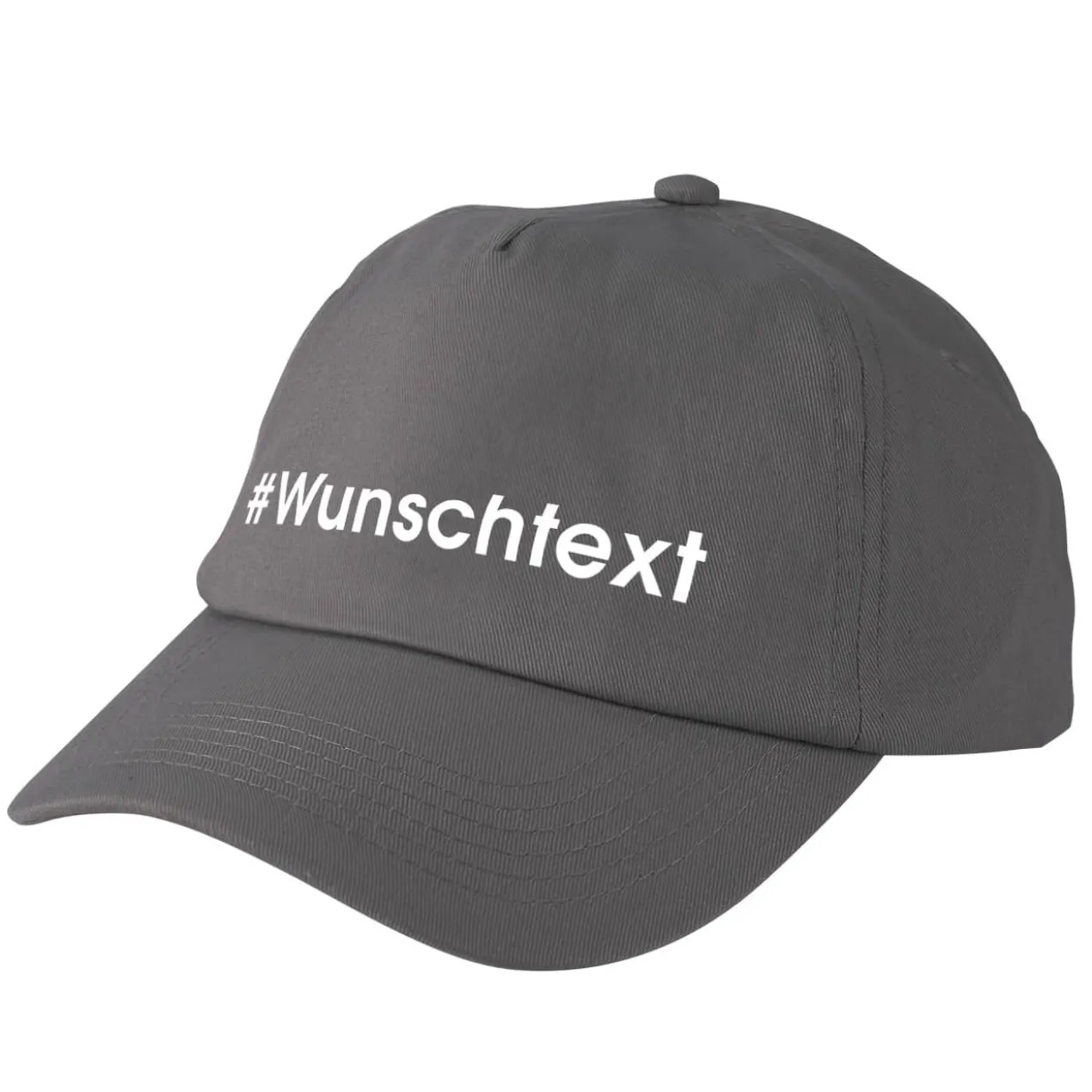 Junior Basecap Dunkelgrau mit Wunsch-Hashtag