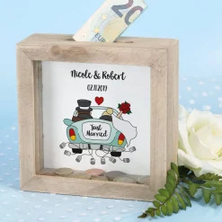 Just Married - Bilderrahmenspardose zur Hochzeit