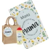 Jutetüte mit Wein-Duschgel und persönlichem Handtuch für die beste Mama