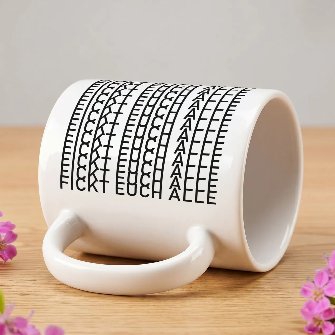 Kaffeetasse 'F*ckt euch alle' als lustiges Geschenk | Tasse mit versteckter Botschaft