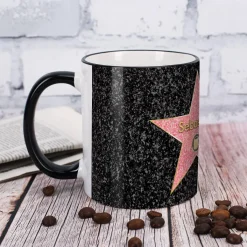 Kaffee-Tasse Walk of Fame mit Stern und Wunschnamen