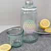 Karaffe mit Trinkglas personalisiert mit Wunschtext für Wellness und Bar | Lebensblumen Mandala